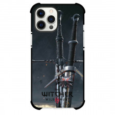 The Witcher Phone Case For iPhone And Samsung Galaxy Devices - Geralt's Wolven Silver Sword Steel Sword And Wolf Necklace