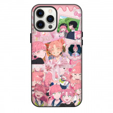 You and I Are Polar Opposites Phone Case For iPhone Samsung Galaxy Pixel OnePlus Vivo Xiaomi Asus Sony Motorola Nokia - Miyu Suzuki And Yusuke Tani Pink Portrait Collage