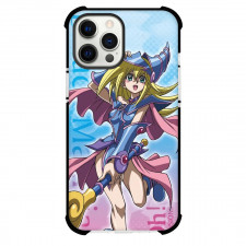 Yu-Gi-Oh Black Magician Girl Phone Case For iPhone Samsung Galaxy Pixel OnePlus Vivo Xiaomi Asus Sony Motorola Nokia - Black Magician Girl Happy Pointing Wand Blue Pink Background