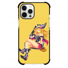 Yu-Gi-Oh Black Magician Girl Phone Case For iPhone Samsung Galaxy Pixel OnePlus Vivo Xiaomi Asus Sony Motorola Nokia - Black Magician Girl Sitting in Wand Illustration Art Yellow Background