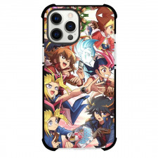 Yu-Gi-Oh Phone Case For iPhone Samsung Galaxy Pixel OnePlus Vivo Xiaomi Asus Sony Motorola Nokia - Yugioh Franchises Main Characters Collage Pink Background