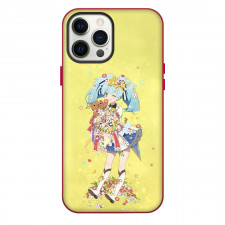 Zombie Land Saga Yumeginga Paradise Lily Hoshikaw Phone Case For iPhone Samsung Galaxy Pixel OnePlus Vivo Xiaomi Asus Sony Motorola Nokia - Lily Hoshikaw With Flowers And Teddy On Yellow Background