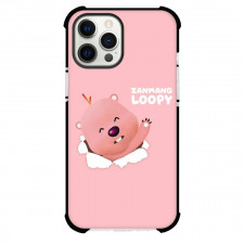 Zanmang Loopy Phone Case For iPhone and Samsung Galaxy Devices - Zanmang Loopy Character Art Waving Pink Background