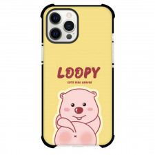 Zanmang Loopy Phone Case For iPhone and Samsung Galaxy Devices - Zanmang Loopy Cute Pink Beaver Yellow Background