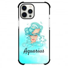 Zodiac Sign Aquarius Phone Case For iPhone Samsung Galaxy Pixel OnePlus Vivo Xiaomi Asus Sony Motorola Nokia - Aquarius Sign On Blue Watercolor Background