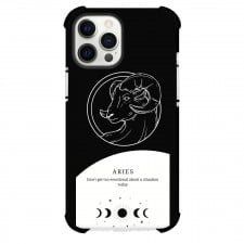 Zodiac Sign Aries Phone Case For iPhone Samsung Galaxy Pixel OnePlus Vivo Xiaomi Asus Sony Motorola Nokia - Aries Sign On Black And White Background