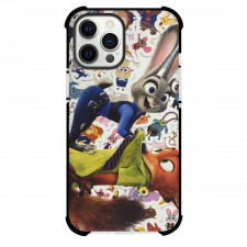Zootopia Case For iPhone Samsung Galaxy Pixel OnePlus Vivo Xiaomi Asus Sony Motorola Nokia - Judy And Nick Smile Pattern Background