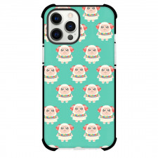 Animal Crossing Dom Phone Case For iPhone and Samsung Galaxy Devices - Dom Pattern Art On Cyan Background