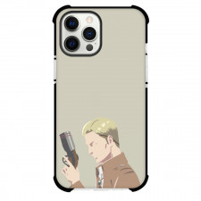 Attack On Titan Erwin Phone Case For iPhone And Samsung Galaxy Devices - Erwin Side Portrait Minimalist Art On Beige Background