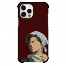 Attack On Titan Levi Phone Case For iPhone And Samsung Galaxy Devices - Levi Portrait Minimalist Art On Brown Background