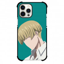 Attack On Titan Yelena Phone Case For iPhone And Samsung Galaxy Devices - Yelena Side Portrait Minimalist Art On Green Background