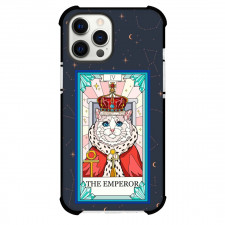 Cat Crystal Tarot The Emperor Phone Case For iPhone and Samsung Galaxy Devices - The Emperor Tarot On Starry Background