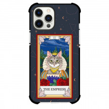 Cat Crystal Tarot The Empress Phone Case For iPhone and Samsung Galaxy Devices - The Empress Tarot On Starry Background