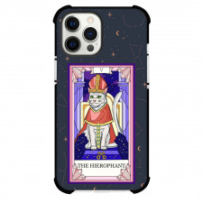 Cat Crystal Tarot The Hierophant Phone Case For iPhone and Samsung Galaxy Devices - The Hierophant Tarot On Starry Background