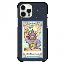 Cat Crystal Tarot The Magician Phone Case For iPhone and Samsung Galaxy Devices - The Magician Tarot On Starry Background