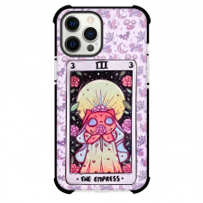 Dark Cat Tarot The Empress Phone Case For iPhone and Samsung Galaxy Devices - The Empress Tarot On Occult Pattern Background