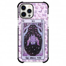 Dark Cat Tarot The Hanged Man Phone Case For iPhone and Samsung Galaxy Devices - The Hanged Man Tarot On Occult Pattern Background