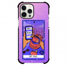 Millennial Friendly Tarot The Fool Phone Case For iPhone and Samsung Galaxy Devices - The Fool Tarot On Starry Purple Background