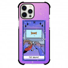 Millennial Friendly Tarot The Hermit Phone Case For iPhone and Samsung Galaxy Devices - The Hermit Tarot On Starry Purple Background