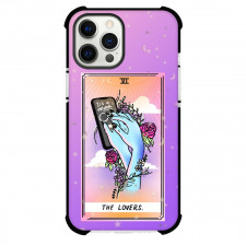 Millennial Friendly Tarot The Lovers Phone Case For iPhone and Samsung Galaxy Devices - The Lovers Tarot On Starry Purple Background