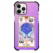 Millennial Friendly Tarot The World Phone Case For iPhone and Samsung Galaxy Devices - The World Tarot On Starry Purple Background