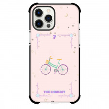 Pink Card Tarot The Chariot Phone Case For iPhone and Samsung Galaxy Devices - The Chariot Tarot On Pink Background