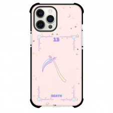 Pink Card Tarot Death Phone Case For iPhone and Samsung Galaxy Devices - Death Tarot On Pink Background
