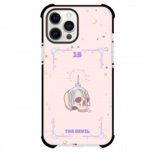 Pink Card Tarot The Devil Phone Case For iPhone and Samsung Galaxy Devices - The Devil Tarot On Pink Background