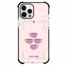 Pink Card Tarot Four Of Cups Phone Case For iPhone and Samsung Galaxy Devices - Four Of Cups Tarot On Pink Background