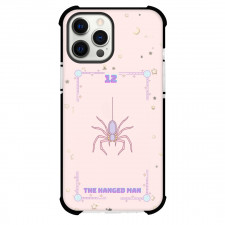 Pink Card Tarot The Hanged Man Phone Case For iPhone and Samsung Galaxy Devices - The Hanged Man Tarot On Pink Background