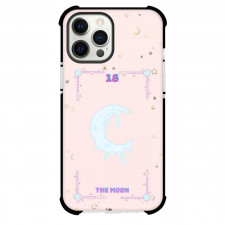 Pink Card Tarot The Moon Phone Case For iPhone and Samsung Galaxy Devices - The Moon Tarot On Pink Background
