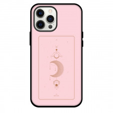 Pink Deck Tarot The Moon Phone Case For iPhone and Samsung Galaxy Devices - The Moon Tarot On Pink Background