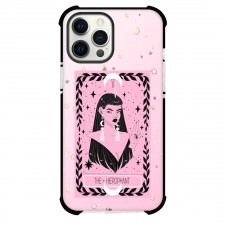 The Lovely Omens Tarot The Hierophant Phone Case For iPhone and Samsung Galaxy Devices - The Hierophant Tarot On Starry Pink Background