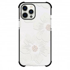 Kate Spade Phone Case For iPhone Samsung Galaxy Pixel OnePlus Vivo Xiaomi Asus Sony Motorola Nokia - Kate Spade Hollyhock Floral Clear Cream With Stones Poster