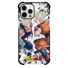 Dragon Ball Phone Case For iPhone And Samsung Galaxy Devices - Goku Vegeta Fighting On Comic Background