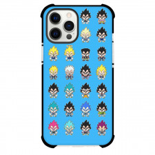 Dragon Ball Phone Case For iPhone And Samsung Galaxy Devices - Vegeta Different Styles Cartoon Art On Blue Background