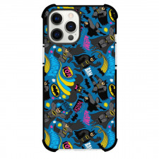 DC Comics Batman Phone Case For iPhone And Samsung Galaxy Devices - Classic Batman And Bats Text Cartoon Art Collage