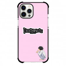 Death Note L Phone Case For iPhone And Samsung Galaxy Devices - Comic Series L Sitting On Pink Background