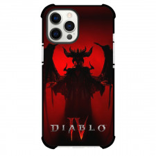 Diablo 4 Lilith Phone Case For iPhone And Samsung Galaxy Devices - Lilith Silhouette Red Background