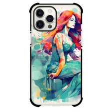 The Little Mermaid Ariel Phone Case For iPhone And Samsung Galaxy Devices - Ariel Closing Eyes Sitting In The Ocean Watercolor
