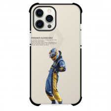 F1 Formula One Fernando Alonso Phone Case For iPhone And Samsung Galaxy Devices - Fernando Alonso Wearing Racing Suit On Beige Background