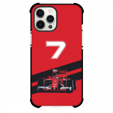 F1 Formula One Kimi Raikkonen Phone Case For iPhone And Samsung Galaxy Devices - Kimi Raikkonen 7 Ferrari On Red Background