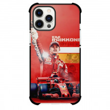 F1 Formula One Kimi Raikkonen Phone Case For iPhone And Samsung Galaxy Devices - Kimi Raikkonen Celebration With Ferrari Red Background