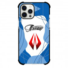 F1 Formula One Kimi Raikkonen Phone Case For iPhone And Samsung Galaxy Devices - Kimi Raikkonen Logo On White Blue Background