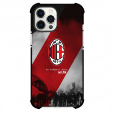 A.C. Milan Phone Case For iPhone and Samsung Galaxy Devices - A.C. Milan Logo Stripe Background