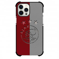 AFC Ajax Phone Case For iPhone and Samsung Galaxy Devices - AFC Ajax Logo Carving On Red Gray Background