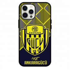MKE Ankaragucu Phone Case For iPhone and Samsung Galaxy Devices - MKE Ankaragucu Logo Yellow Grid Background