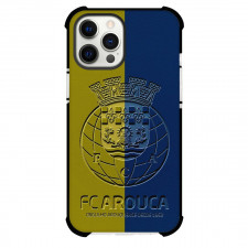 F.C. Arouca Phone Case For iPhone and Samsung Galaxy Devices - F.C. Arouca Logo Carving On Yellow Blue Background