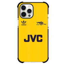 Arsenal F.C. Phone Case For iPhone and Samsung Galaxy Devices - Arsenal F.C. Retro Logo On Yellow Background
