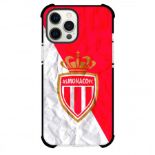 AS Monaco FC Phone Case For iPhone and Samsung Galaxy Devices - AS Monaco FC Logo On White Red Crinkle Background